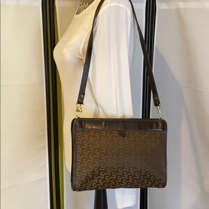 Vintage Pierre Cardin Brown Monogram Canvas Bag